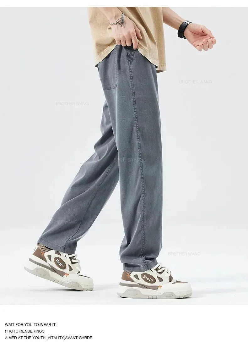 Men’s Ultra-Thin Baggy Jeans – Soft & Breathable Lyocell Straight-Leg Pants - Style Heaven