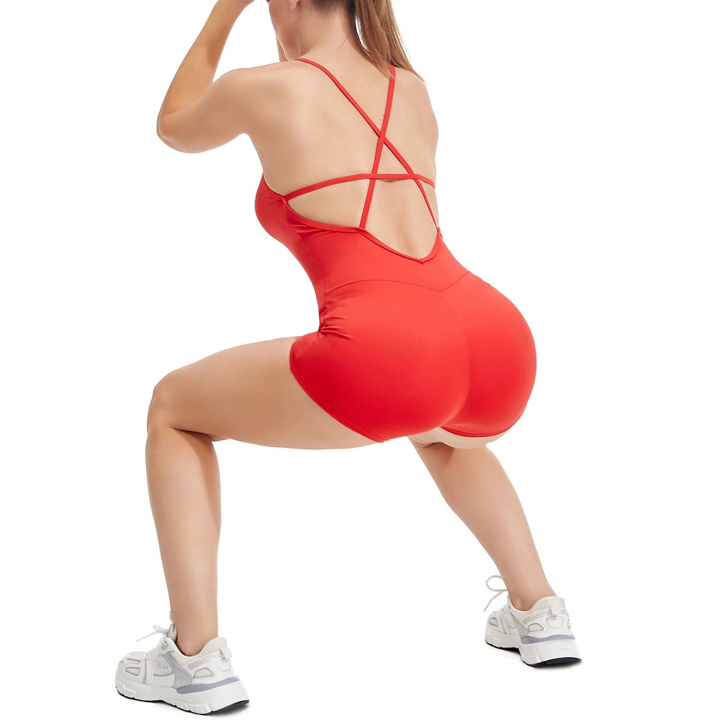 Women’s Sexy Backless Yoga Jumpsuit – Solid Color Cross Bodysuit for Fitness & Gym Style Heaven