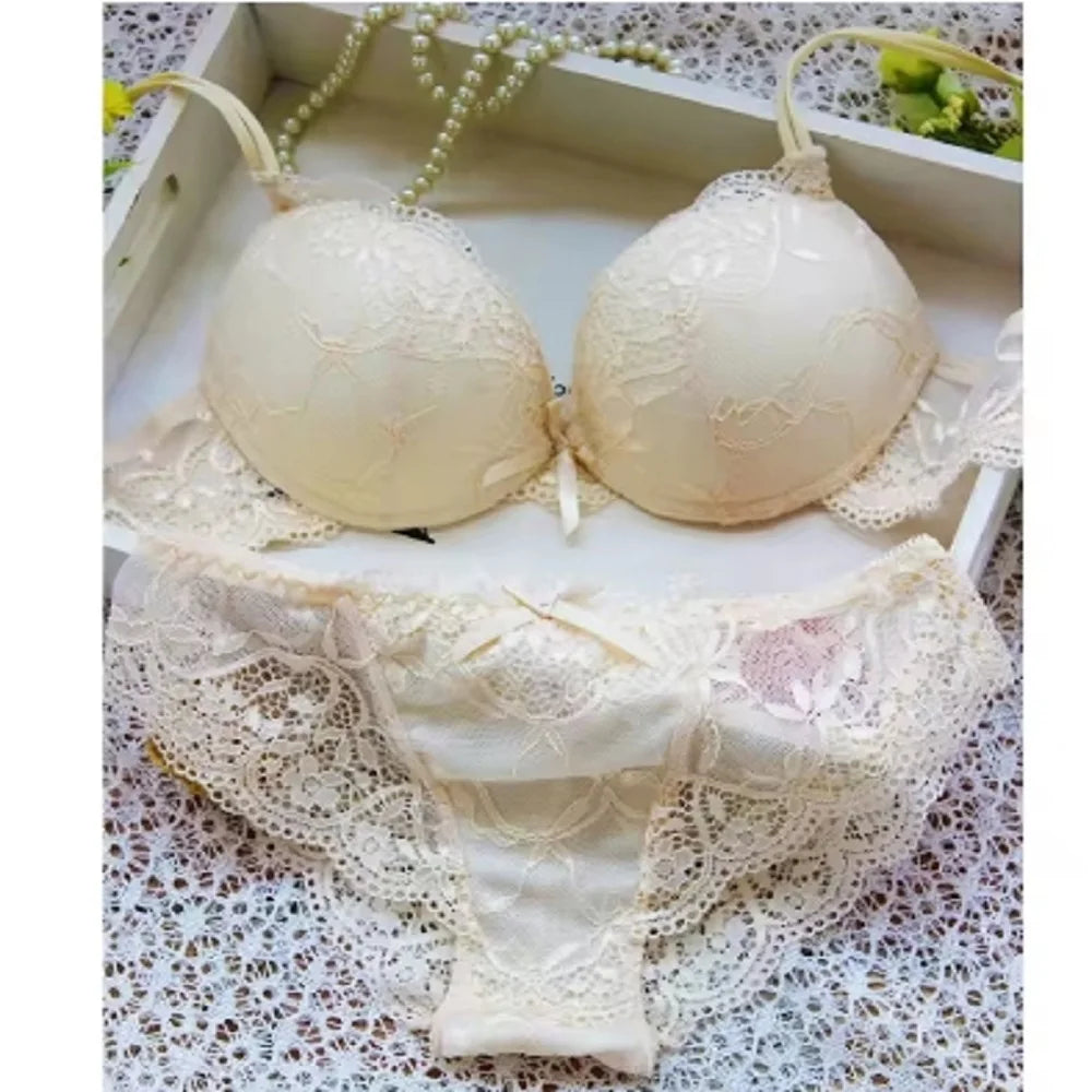Sexy Lace Lingerie Set – Comfortable Solid Color Bra & Panty Suit for Women Style Heaven