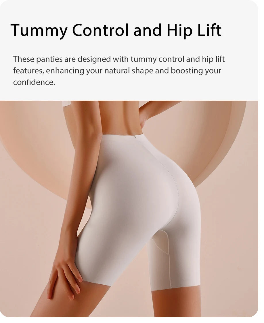 Seamless High-Waist Tummy Control Shorts – Ice Silk Hip-Lift Boyshorts Style Heaven