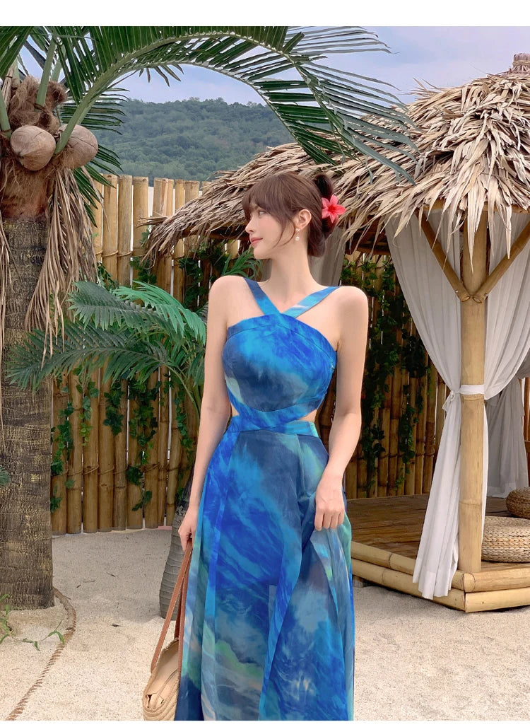 Elegant Summer Vintage Long Dress | Women’s Chiffon Bohemian Printed Maxi Dress - Style Heaven