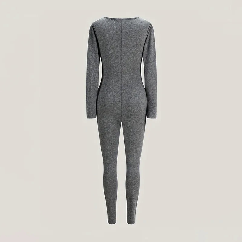 Women's Sexy Long Sleeve Sports Jumpsuit – Autumn Bodycon Romper for Fitness & Streetwear Style Heaven