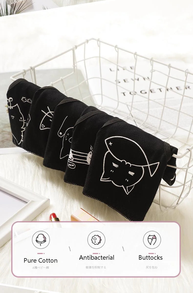 5-Pack Cotton Cartoon Panties – Cute & Soft Underwear for Women (M-XL)