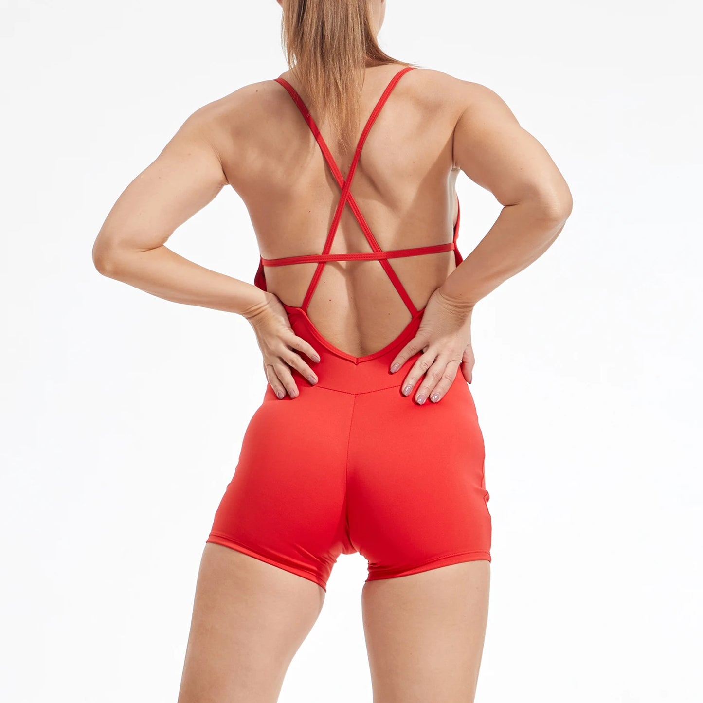 Women’s Sexy Backless Yoga Jumpsuit – Solid Color Cross Bodysuit for Fitness & Gym Style Heaven