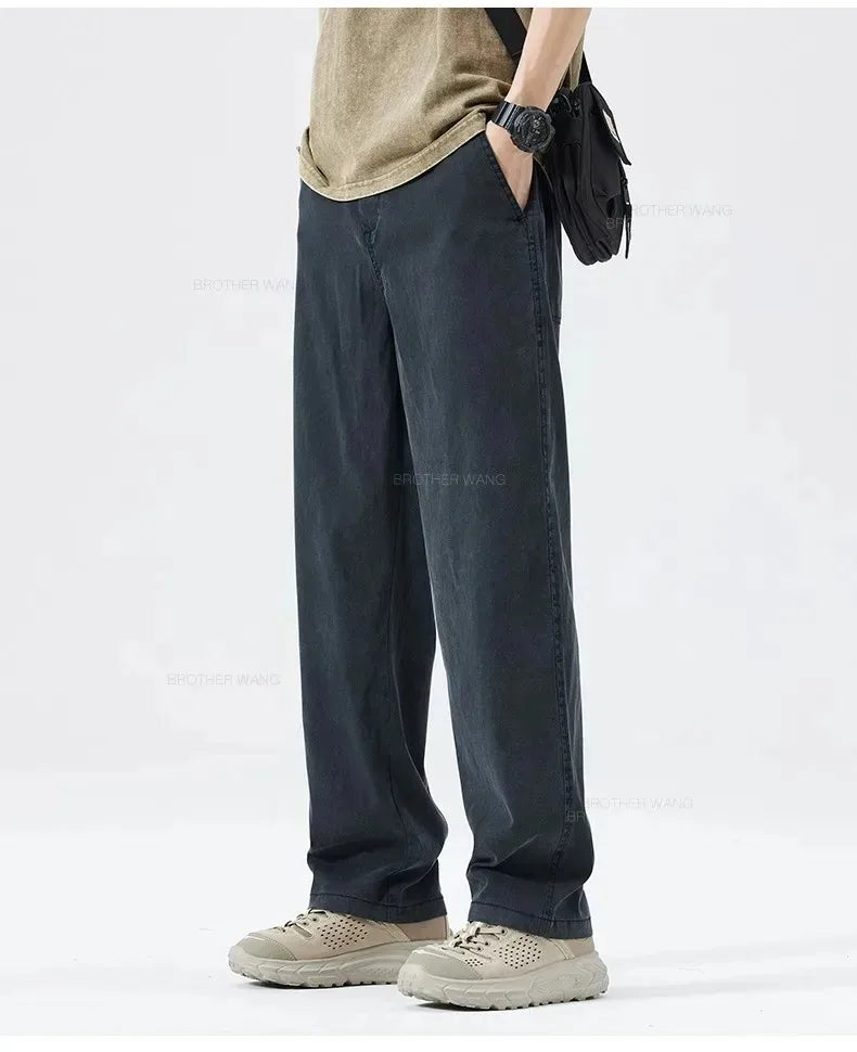 Men’s Ultra-Thin Baggy Jeans – Soft & Breathable Lyocell Straight-Leg Pants - Style Heaven