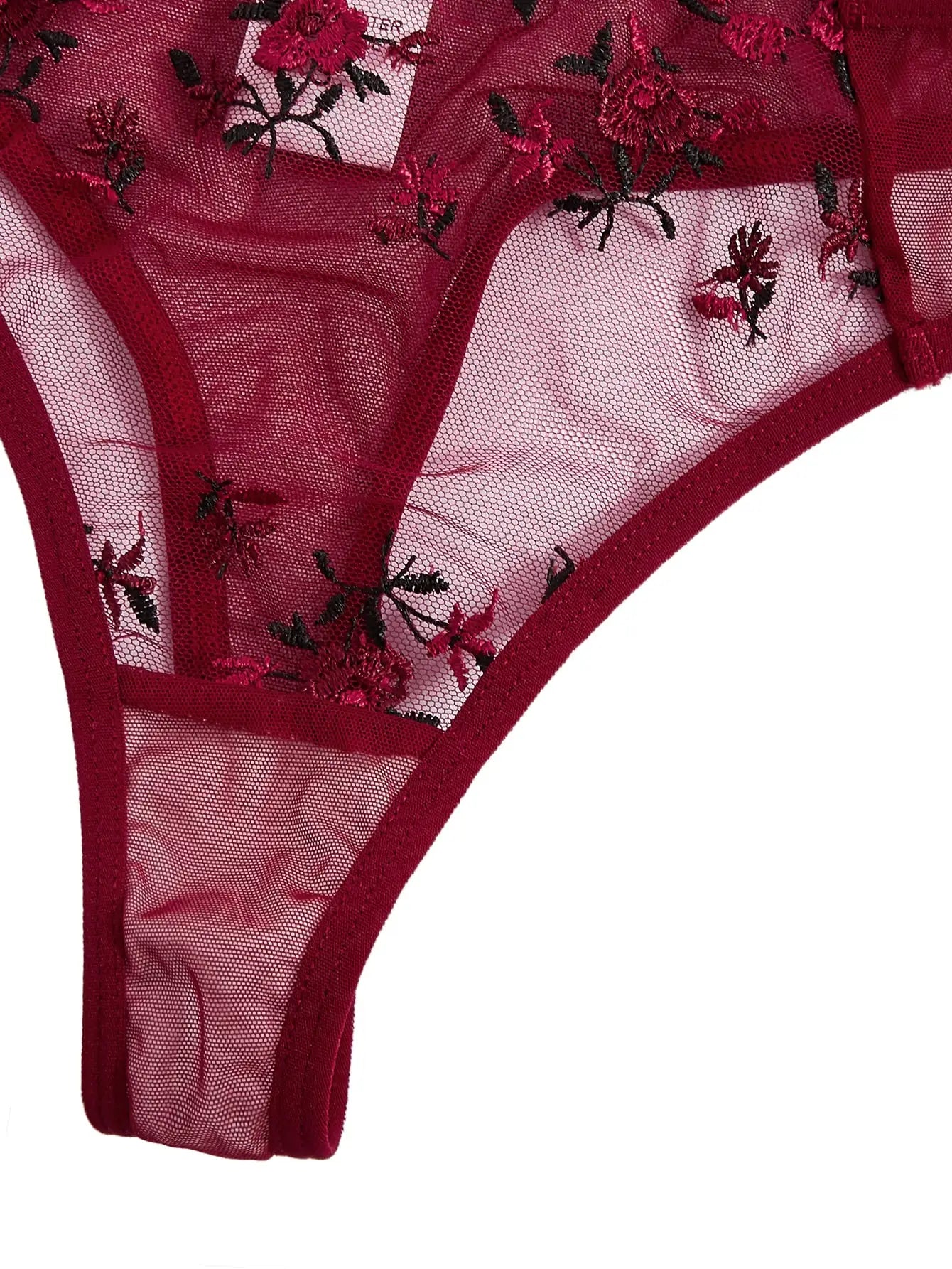 Exquisite Embroidered Lace Bra Set – Floral Transparent Lingerie | S–4XL
