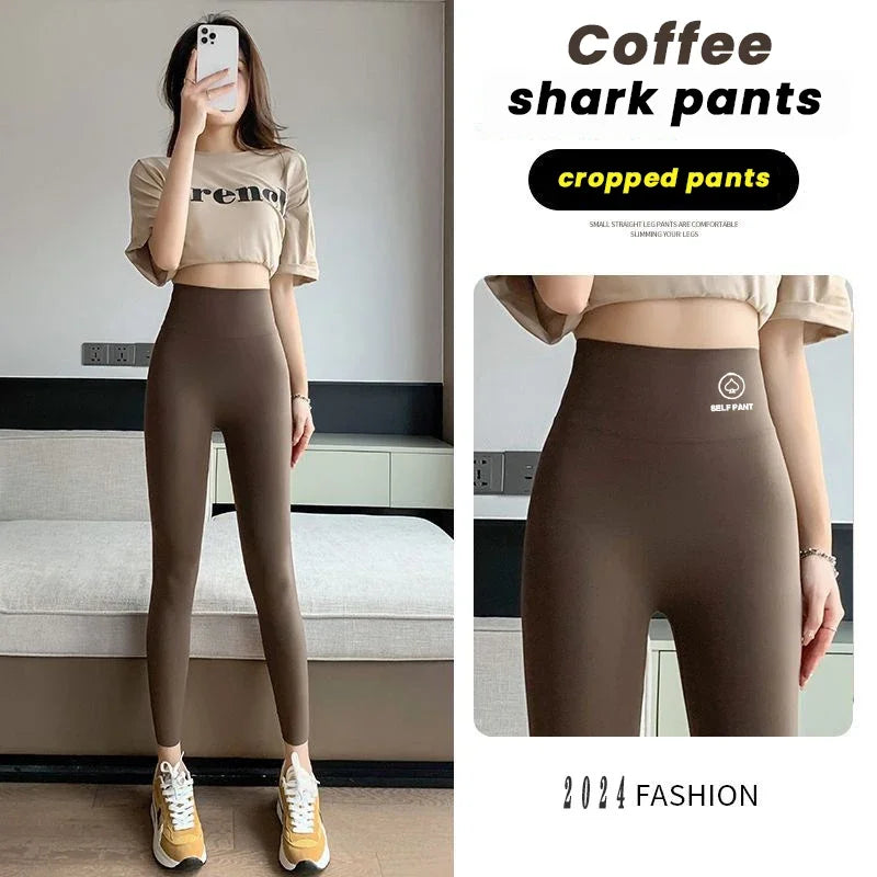 Women’s High Waisted Seamless Leggings Sports Fitness Yoga Pants Gym Leggings | Elastic Shark Cycling Pants for Summer Style Heaven