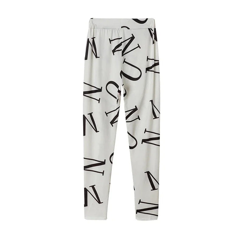 Women’s European & American Style Letter Printed Long Sleeve Pants Casual Suit Style Heaven