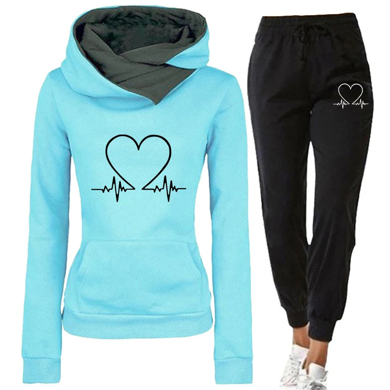 Women's Winter Tracksuit Set – Warm Hoodie & Jogger Pants Two-Piece Outfit Style Heaven