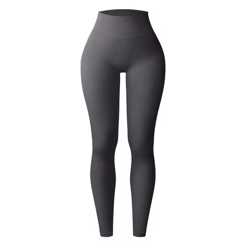 Women's Thread Knitted Seamless Leggings – High Waist, Slim Fit, Hip-Lifting Yoga & Gym Pants Style Heaven
