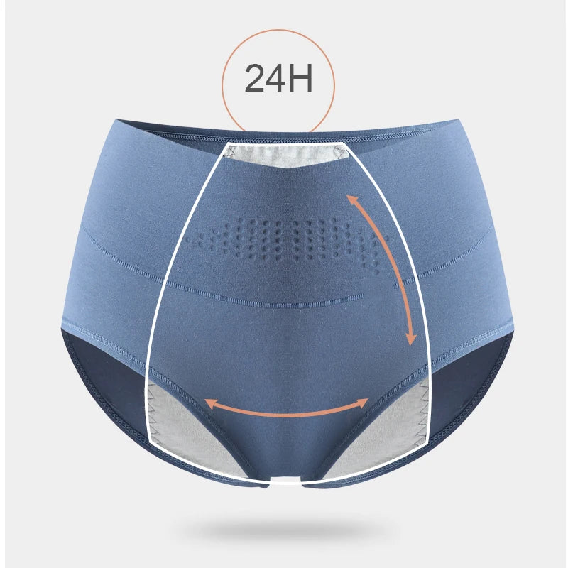 High-Waist Leak-Proof Menstrual Panties – Cotton Plus Size Period Briefs (L-4XL)