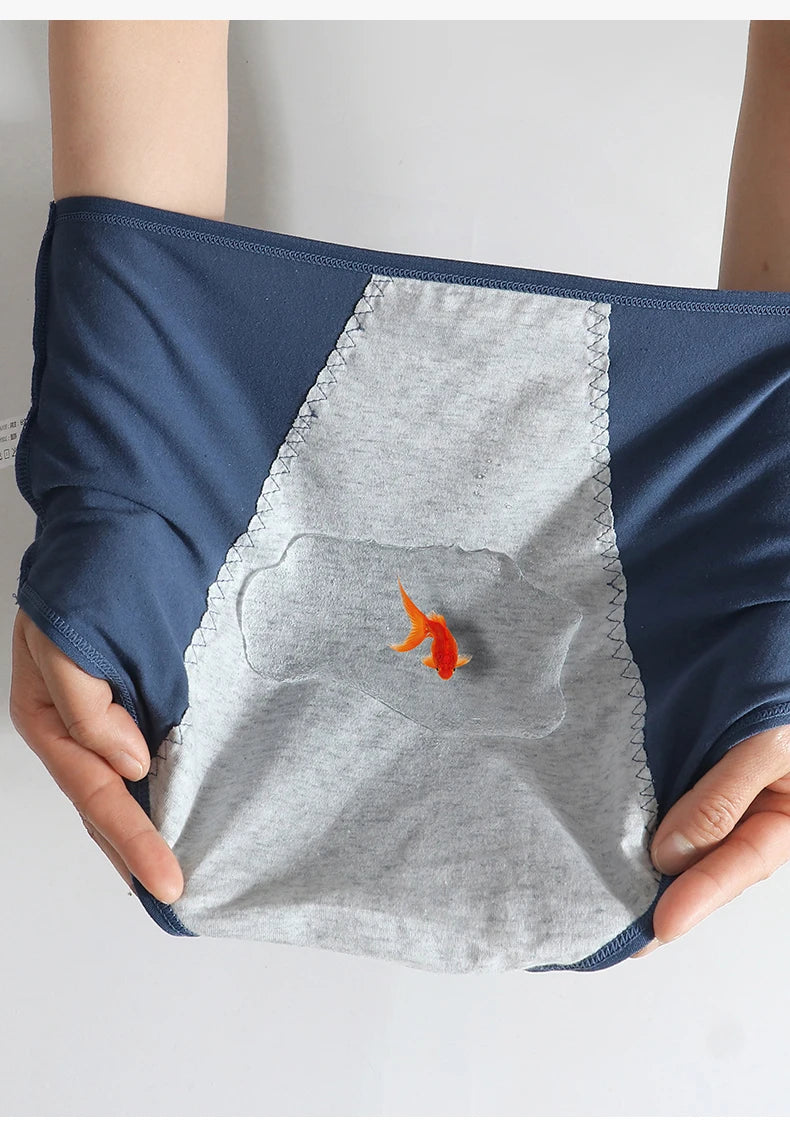 High-Waist Leak-Proof Menstrual Panties – Cotton Plus Size Period Briefs (L-4XL)
