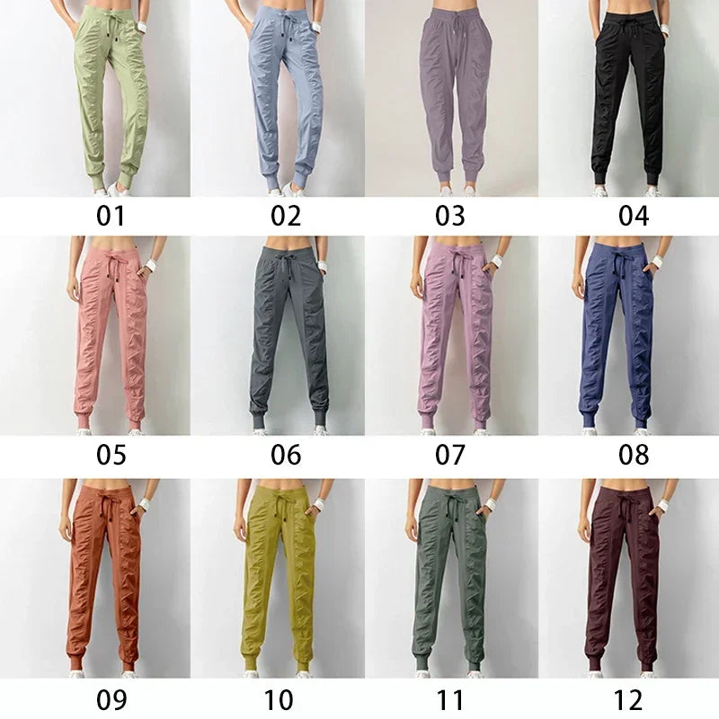 New Sweatpants Fabric Drawstring Running Sport Joggers Women Quick Dry Athletic Gym Fitness with Two Side Pockets Exercise Pants Style Heaven