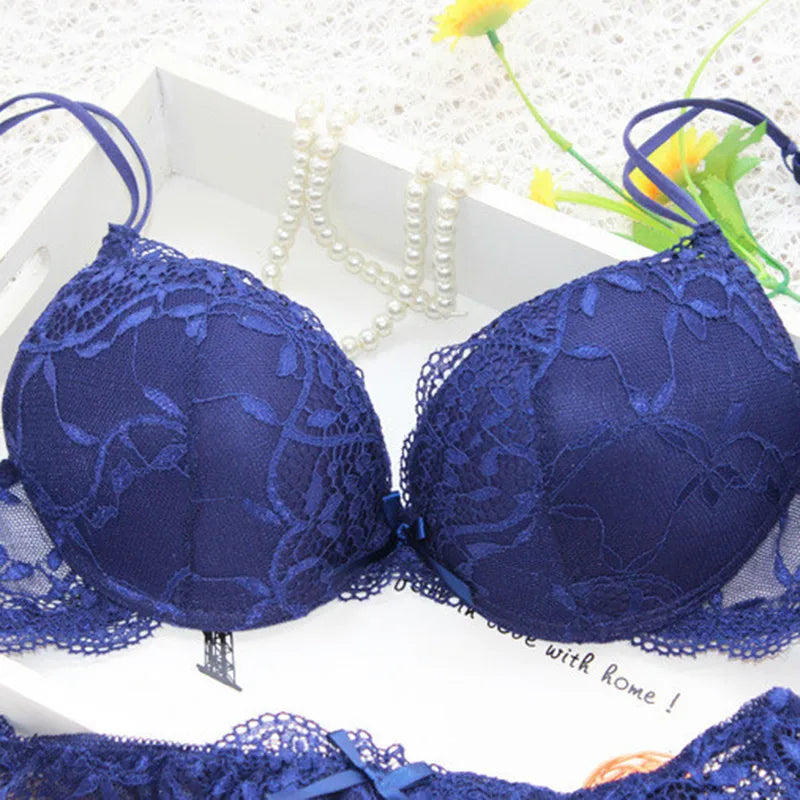 Sexy Lace Lingerie Set – Comfortable Solid Color Bra & Panty Suit for Women Style Heaven
