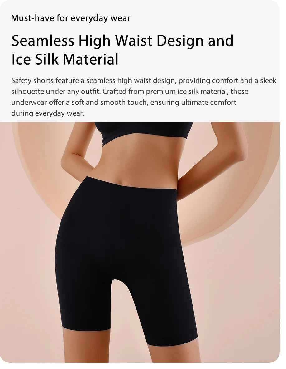 Seamless High-Waist Tummy Control Shorts – Ice Silk Hip-Lift Boyshorts Style Heaven