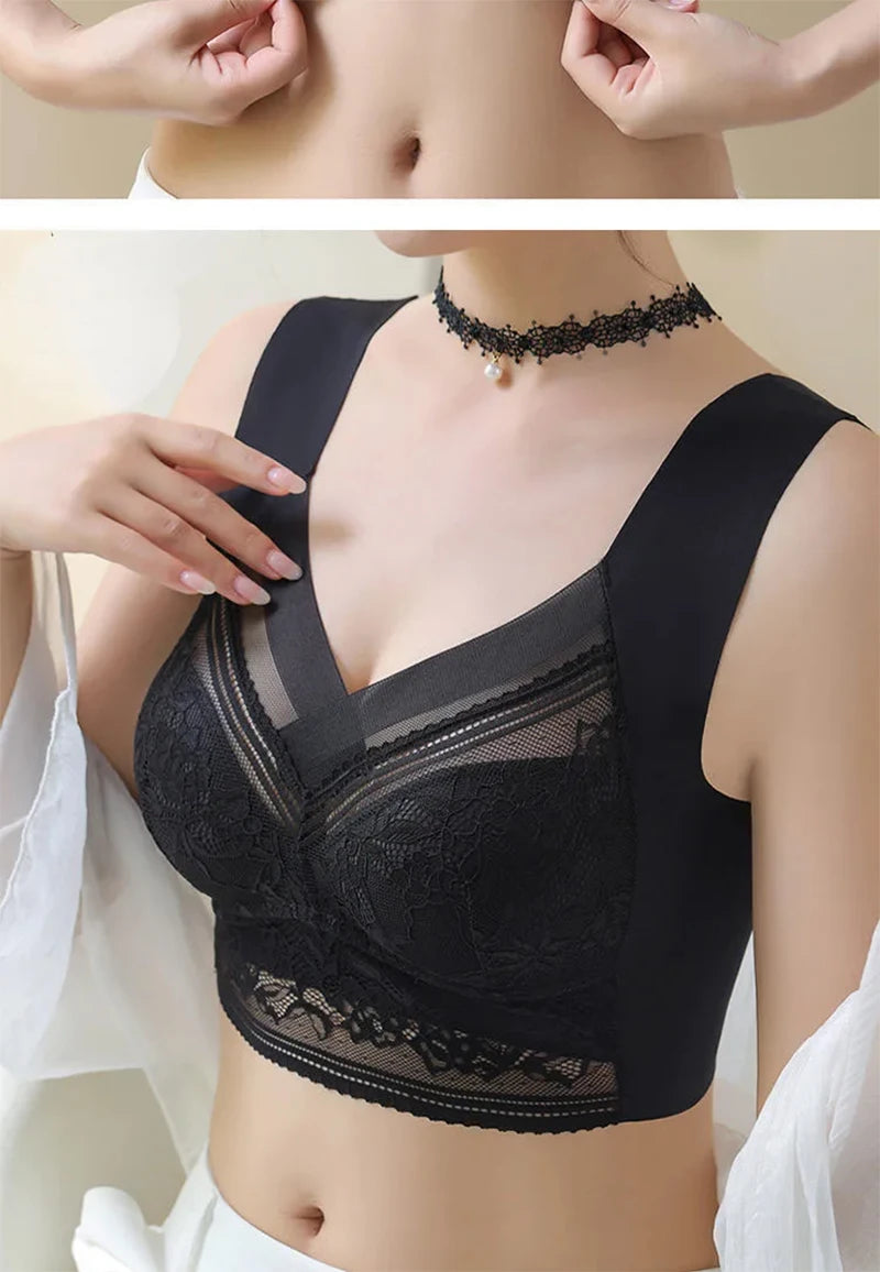L-6L Push-Up Ice Silk Bralette – Seamless Wireless Lace Bra for Summer