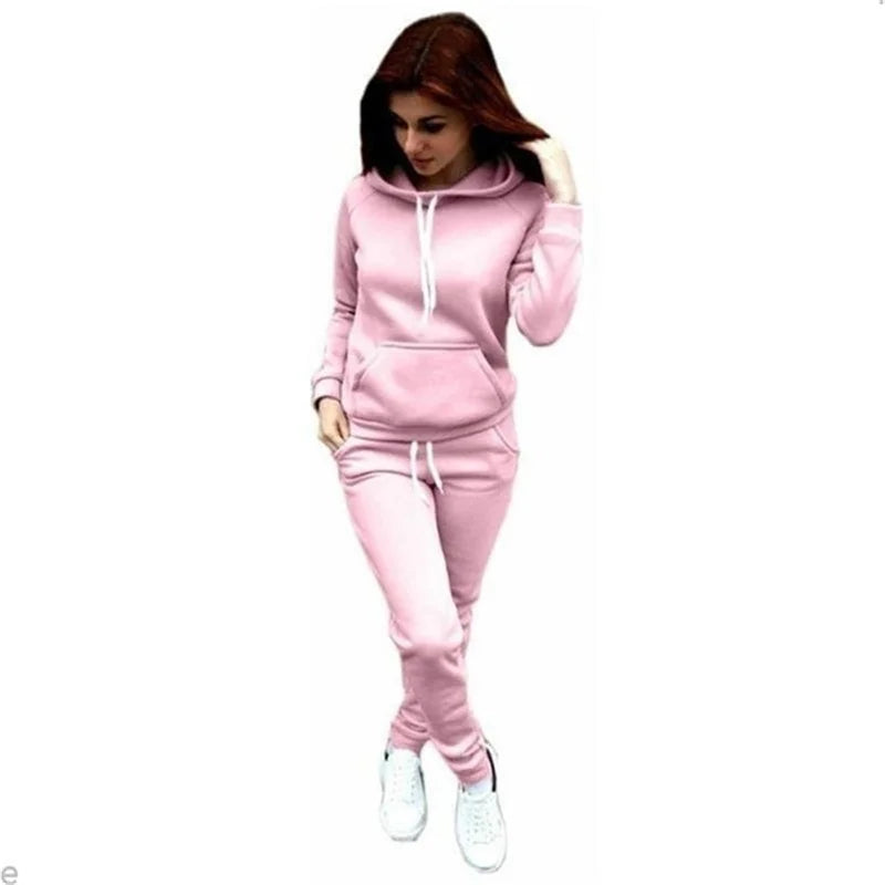 Women's Casual Hooded Sportswear Jogging Suit – Two-Piece Activewear Set Style Heaven
