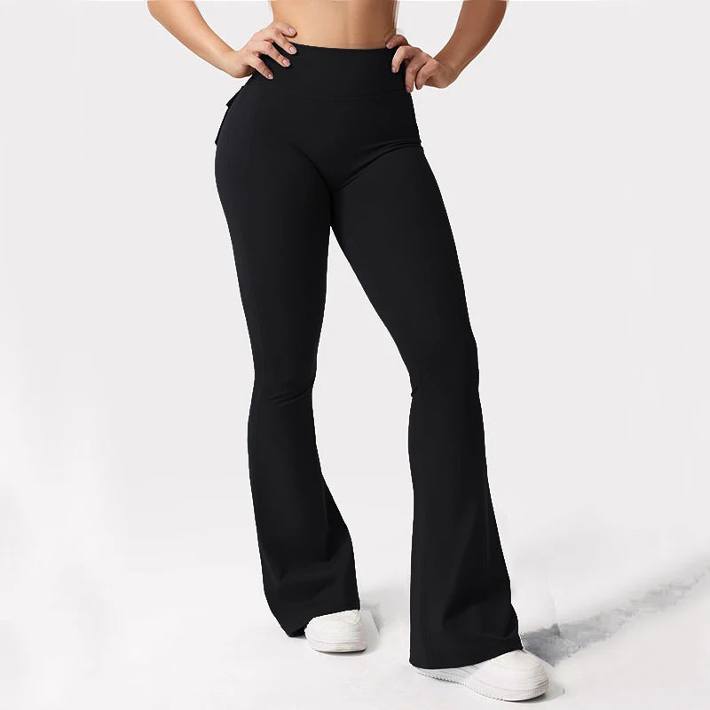 Women's Wide Leg High Stretch Yoga Pants – Naked Feel Compression Leggings with Pockets Style Heaven
