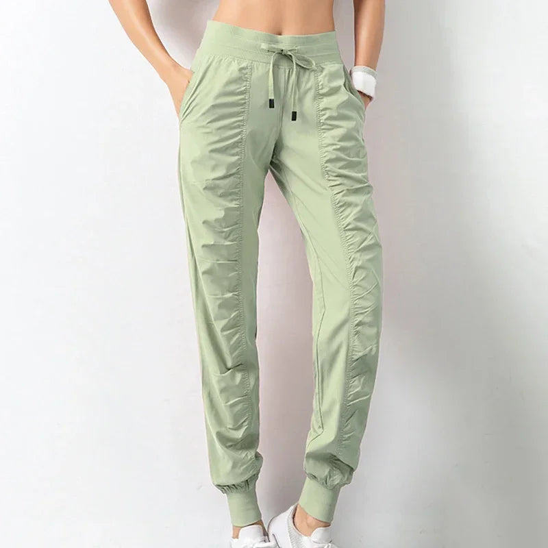 New Sweatpants Fabric Drawstring Running Sport Joggers Women Quick Dry Athletic Gym Fitness with Two Side Pockets Exercise Pants Style Heaven