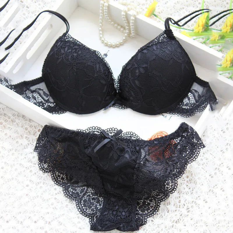 Sexy Lace Lingerie Set – Comfortable Solid Color Bra & Panty Suit for Women Style Heaven
