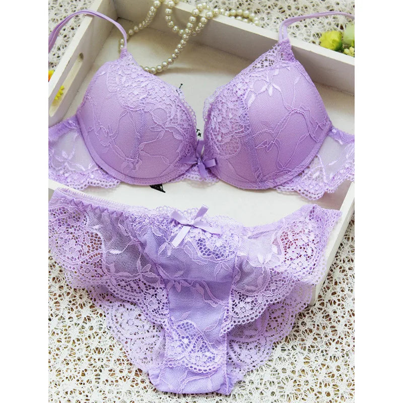 Sexy Lace Lingerie Set – Comfortable Solid Color Bra & Panty Suit for Women Style Heaven