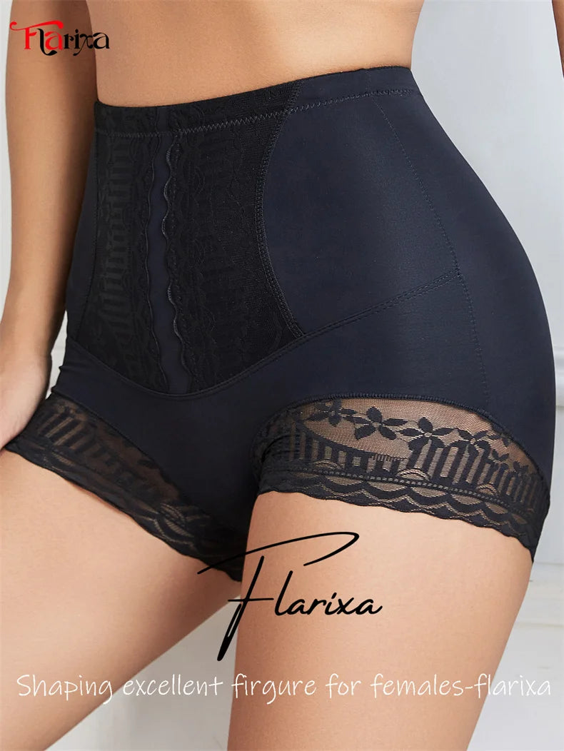 High-Waist Lace Shaping Shorts – Slimming Tummy Control & Hip Lifting Panties