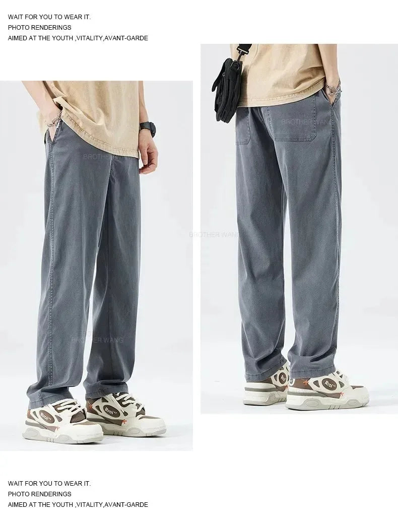 Men’s Ultra-Thin Baggy Jeans – Soft & Breathable Lyocell Straight-Leg Pants - Style Heaven