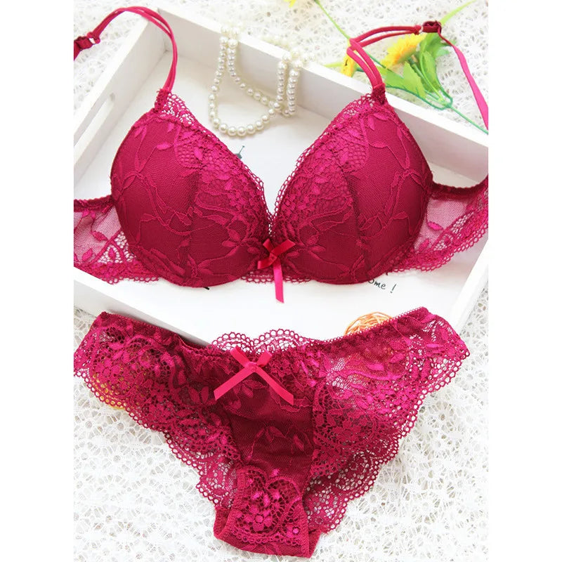 Sexy Lace Lingerie Set – Comfortable Solid Color Bra & Panty Suit for Women Style Heaven