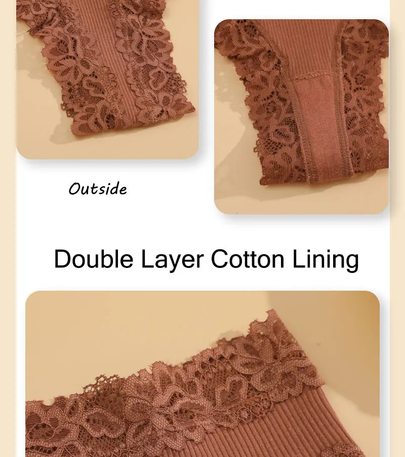 5-Pack Lace Seamless Cotton Panties – Ribbed Brazilian Style | S–XL Style Heaven