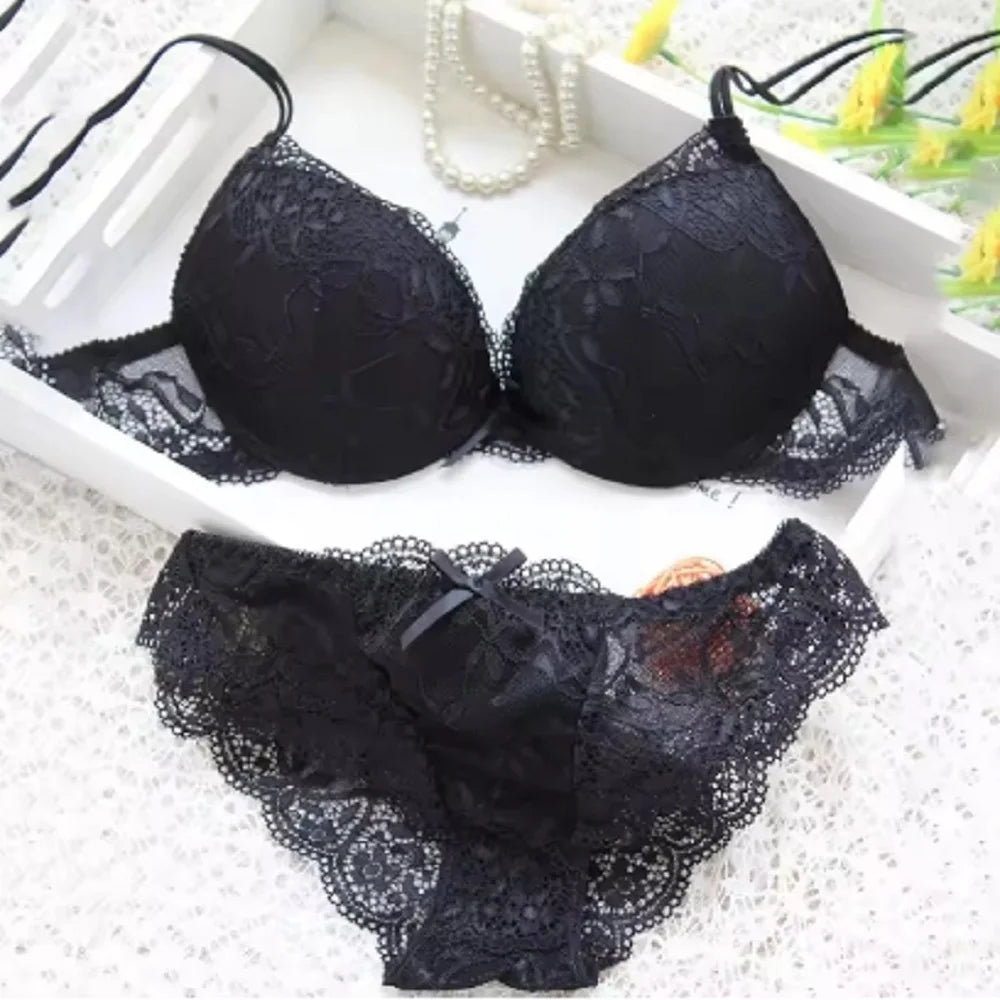 Sexy Lace Lingerie Set – Comfortable Solid Color Bra & Panty Suit for Women Style Heaven
