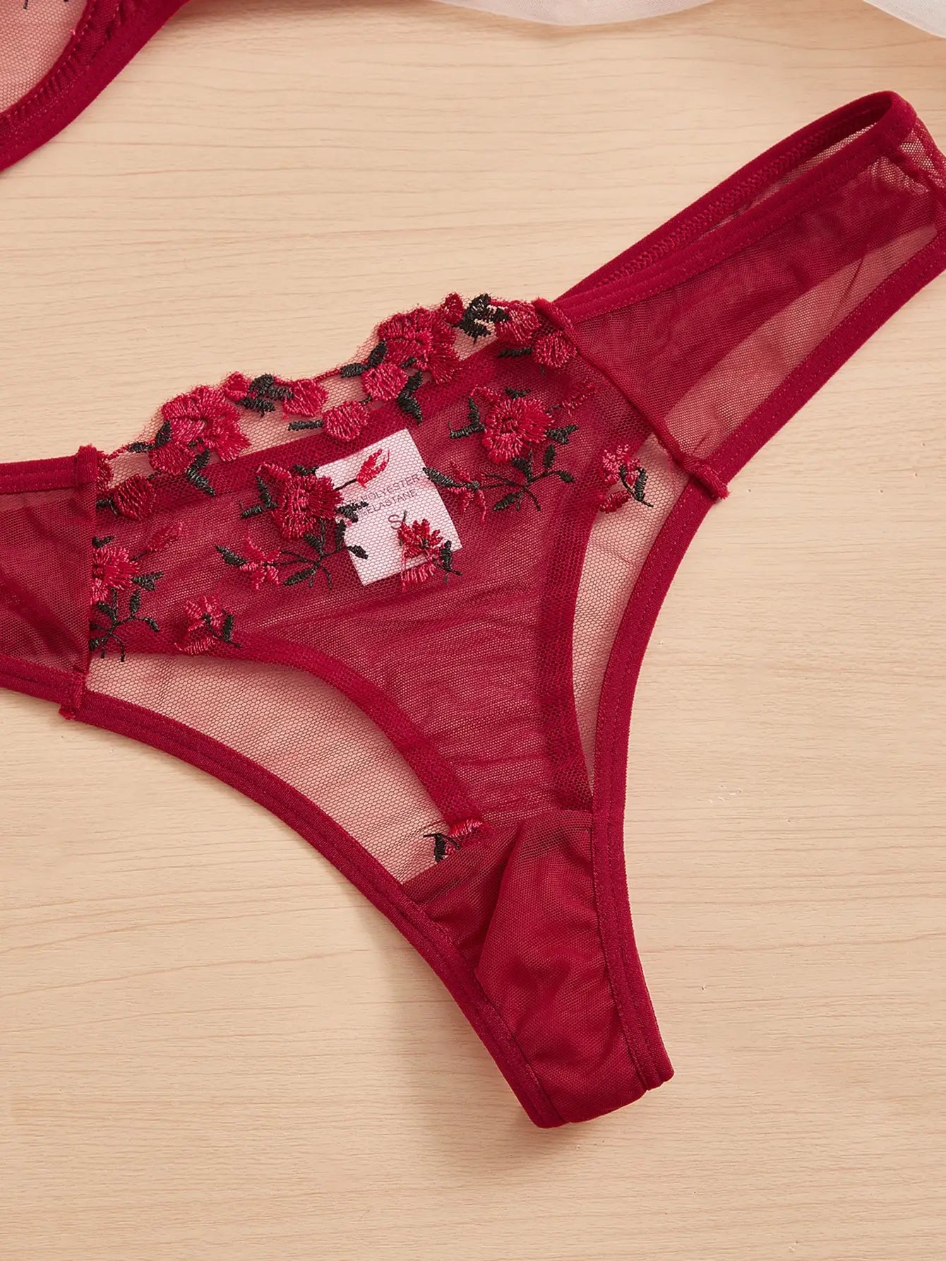Exquisite Embroidered Lace Bra Set – Floral Transparent Lingerie | S–4XL