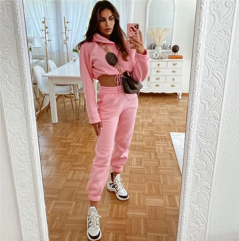 Women’s Long-Sleeve Sportswear Set – Casual Fashion Two-Piece Outfit Style Heaven