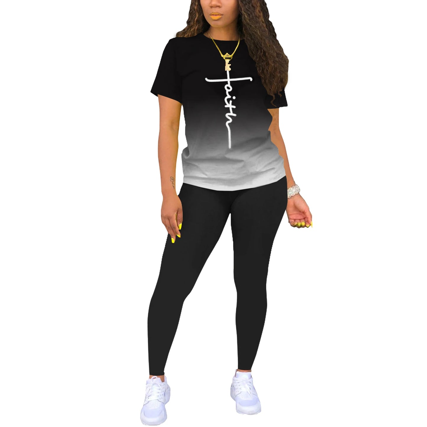 Women's Summer 2-Piece Short Sleeve Jogger Set – Casual Tracksuit Outfit Style Heaven