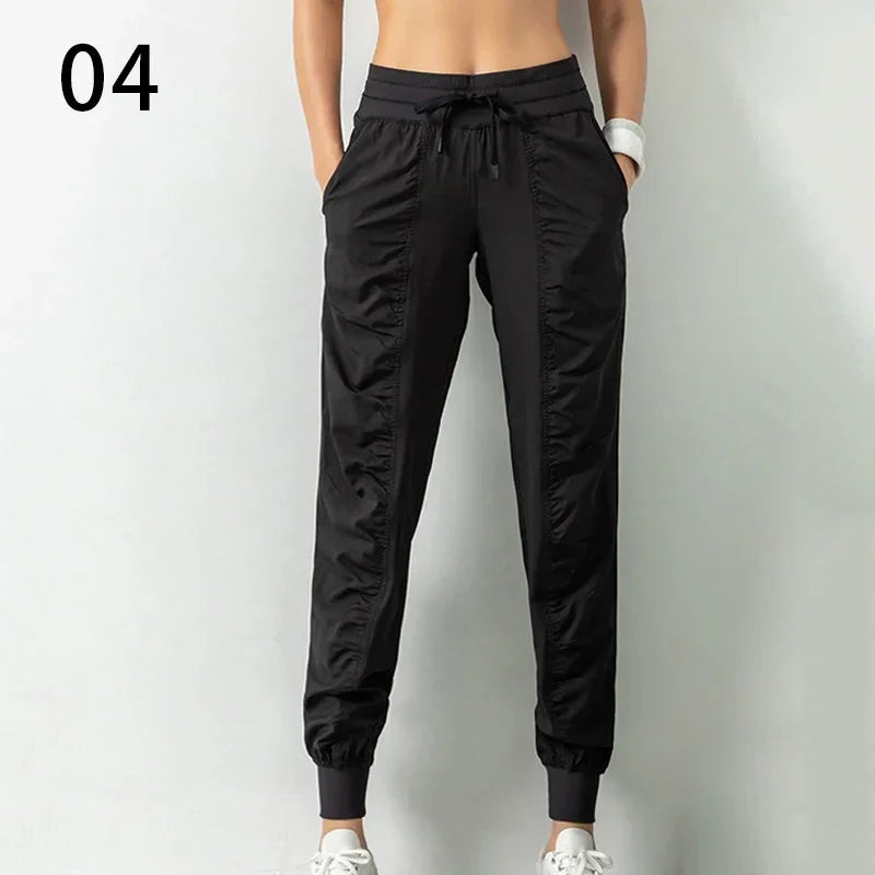 New Sweatpants Fabric Drawstring Running Sport Joggers Women Quick Dry Athletic Gym Fitness with Two Side Pockets Exercise Pants Style Heaven