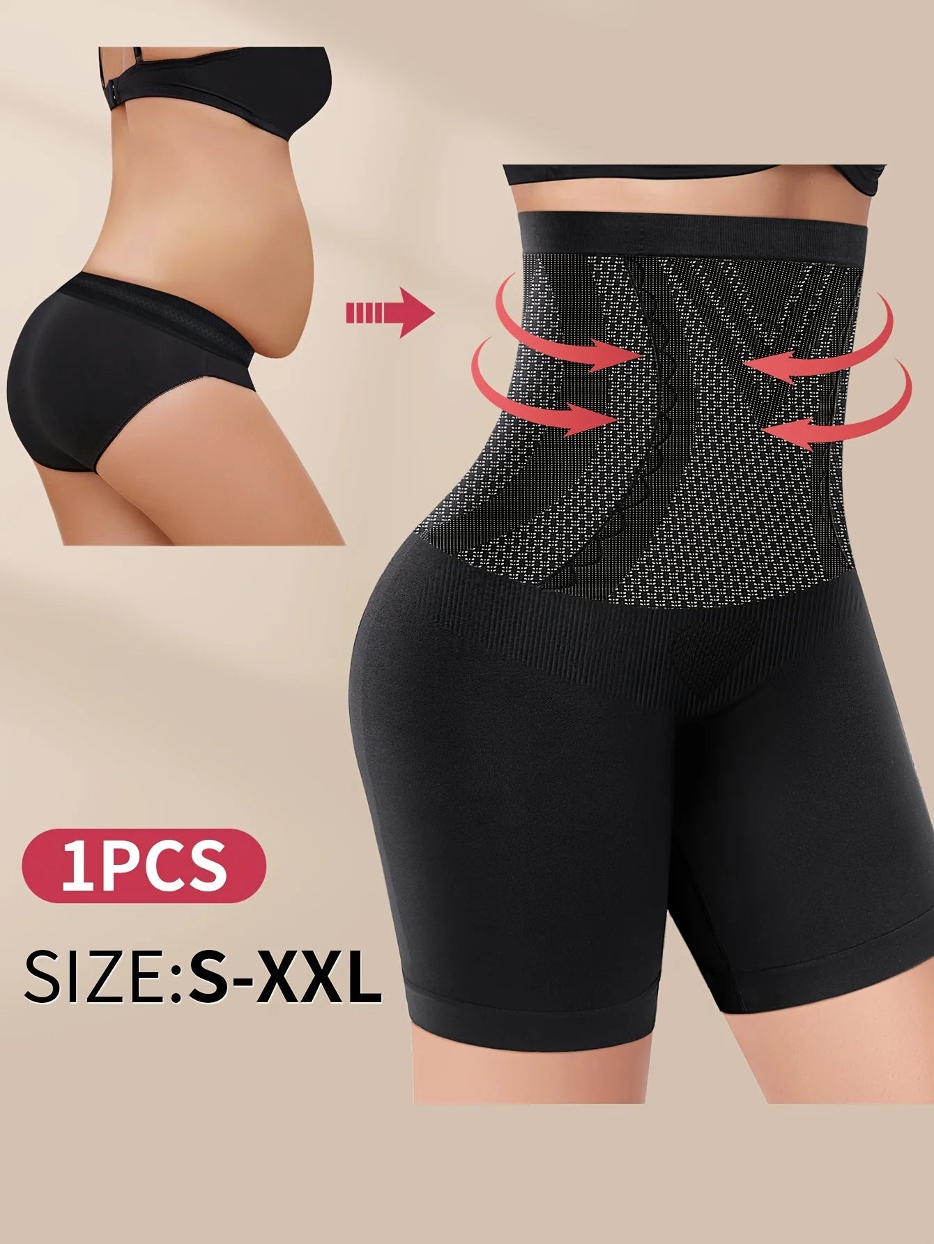 High-Waist Seamless Tummy Control Panties – Comfortable Four-Corner Design