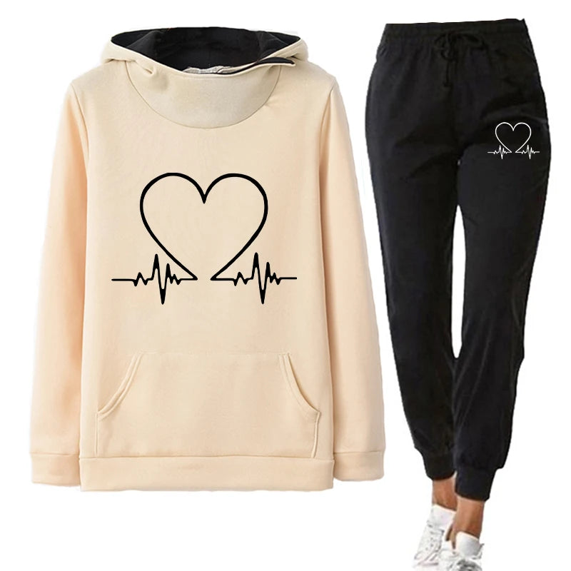 Women's Winter Tracksuit Set – Warm Hoodie & Jogger Pants Two-Piece Outfit Style Heaven