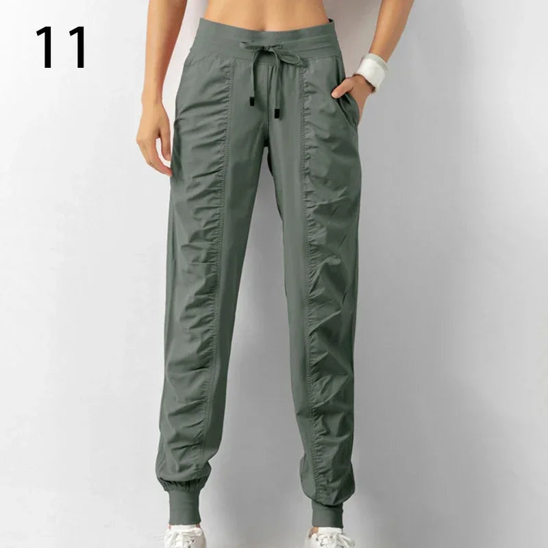 New Sweatpants Fabric Drawstring Running Sport Joggers Women Quick Dry Athletic Gym Fitness with Two Side Pockets Exercise Pants Style Heaven