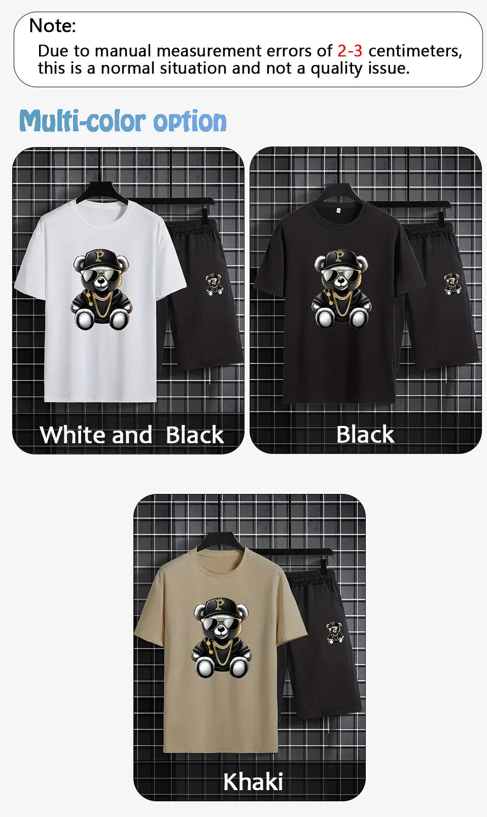 Men’s Summer Bear Print T-Shirt & Shorts Set – Casual Outdoor Wear - Style Heaven