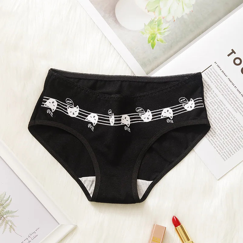 5-Pack Cotton Cartoon Panties – Cute & Soft Underwear for Women (M-XL)