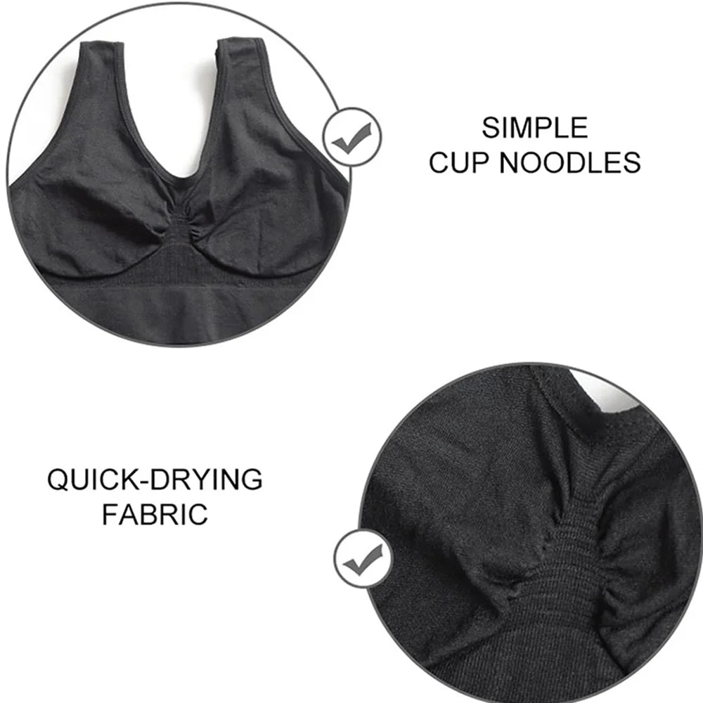 Seamless Camisole Sports Bra – XXL & 3XL | Black Crop Top for Fitness & Yoga Style Heaven