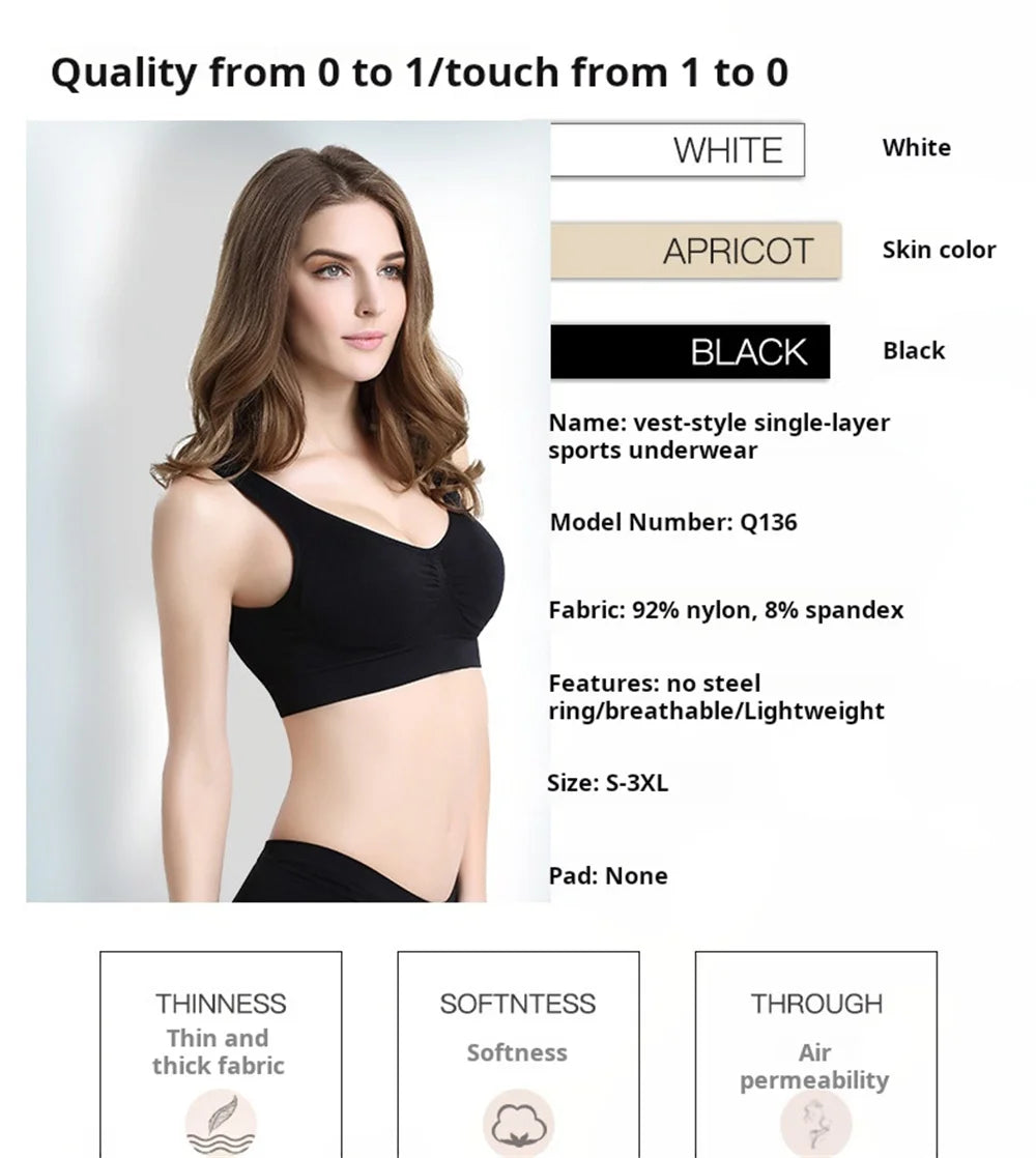 Seamless Camisole Sports Bra – XXL & 3XL | Black Crop Top for Fitness & Yoga Style Heaven