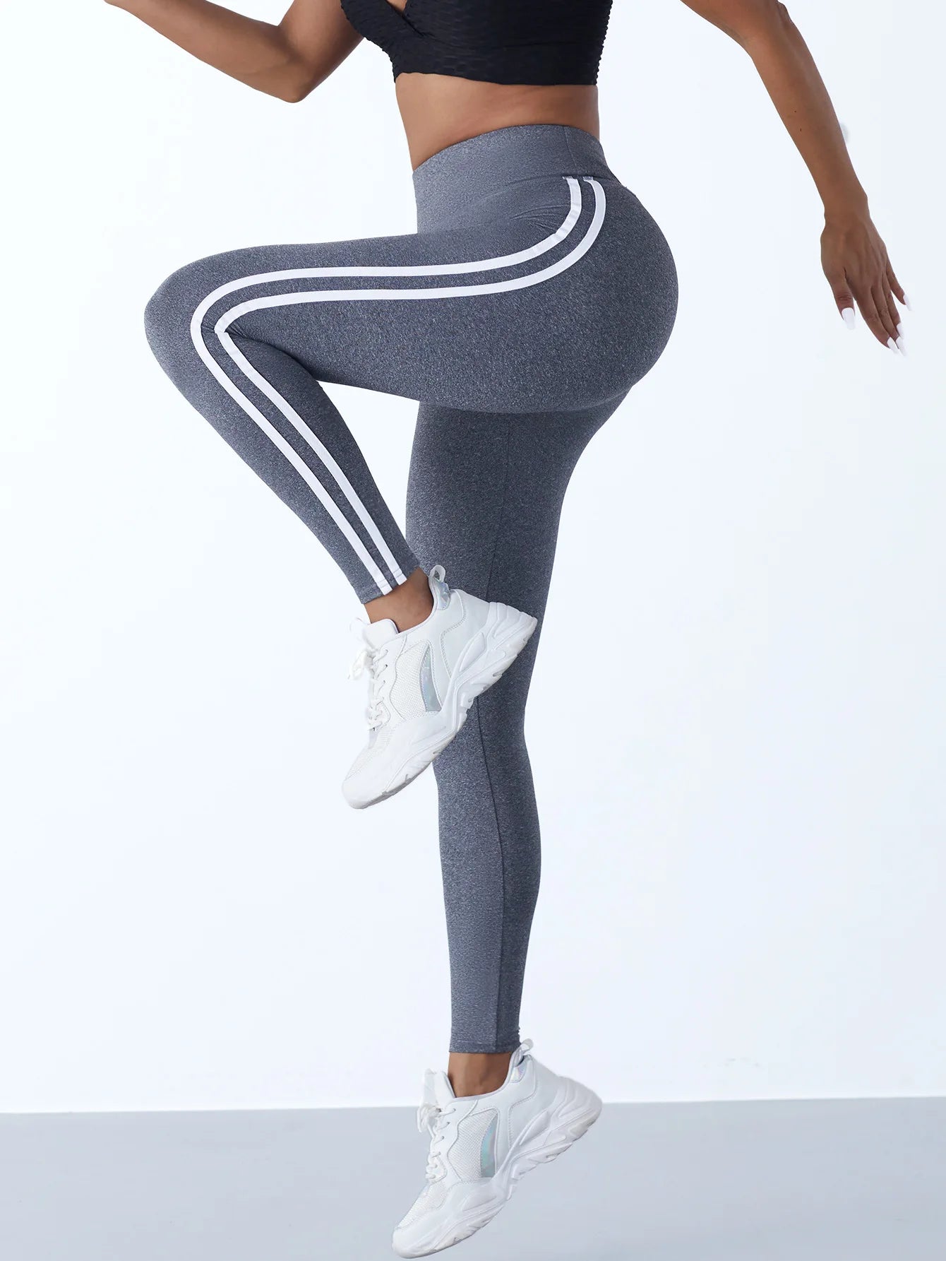 Women's Striped High Waist Yoga Leggings – Slim Fit, Hip Lifting Stretchy Gym Tights Style Heaven