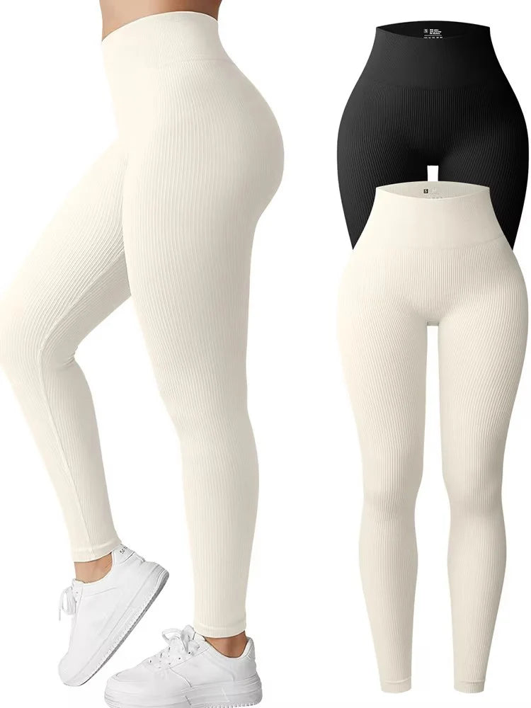 Women's Thread Knitted Seamless Leggings – High Waist, Slim Fit, Hip-Lifting Yoga & Gym Pants Style Heaven