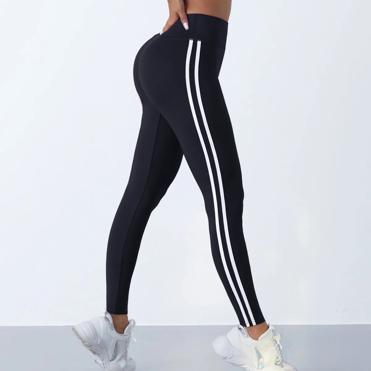 Women's Striped High Waist Yoga Leggings – Slim Fit, Hip Lifting Stretchy Gym Tights Style Heaven