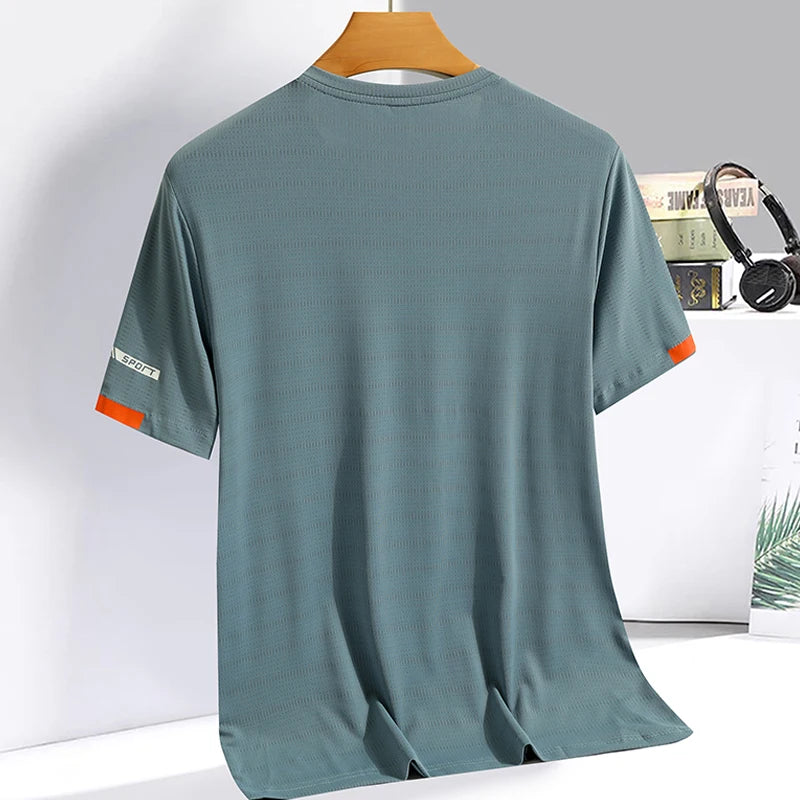 Men’s Summer Ice Silk Quick-Dry T-Shirt – Lightweight & Breathable Fitness Tee - Style Heaven