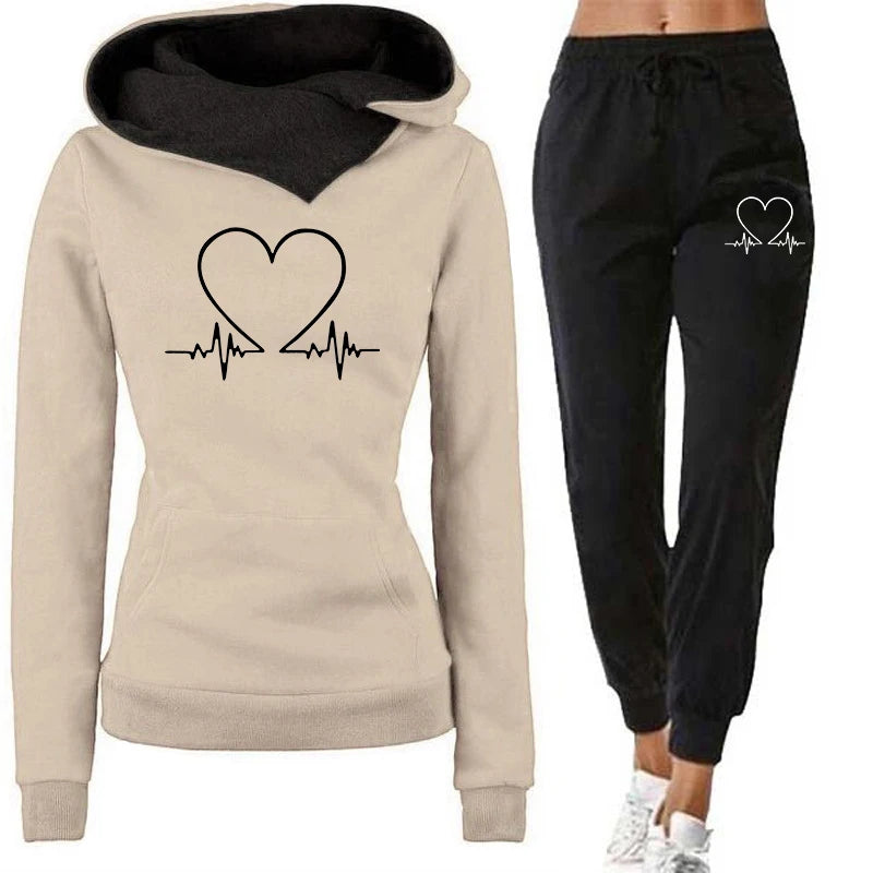 Women's Winter Tracksuit Set – Warm Hoodie & Jogger Sweatpants Two-Piece Outfit Style Heaven