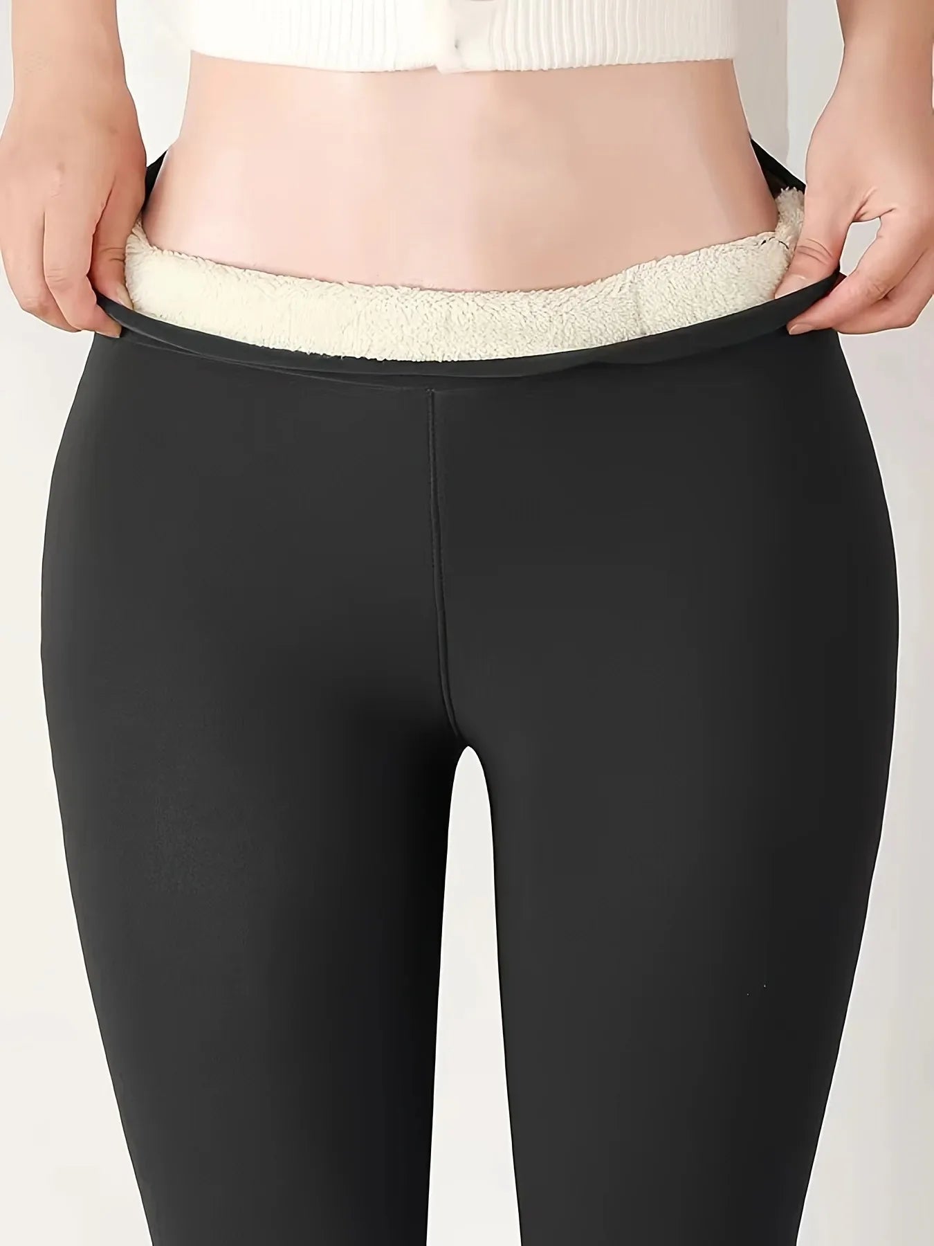 Women's High-Waisted Warm Commuter Leggings – Solid Color, Comfortable & Elastic Style Heaven
