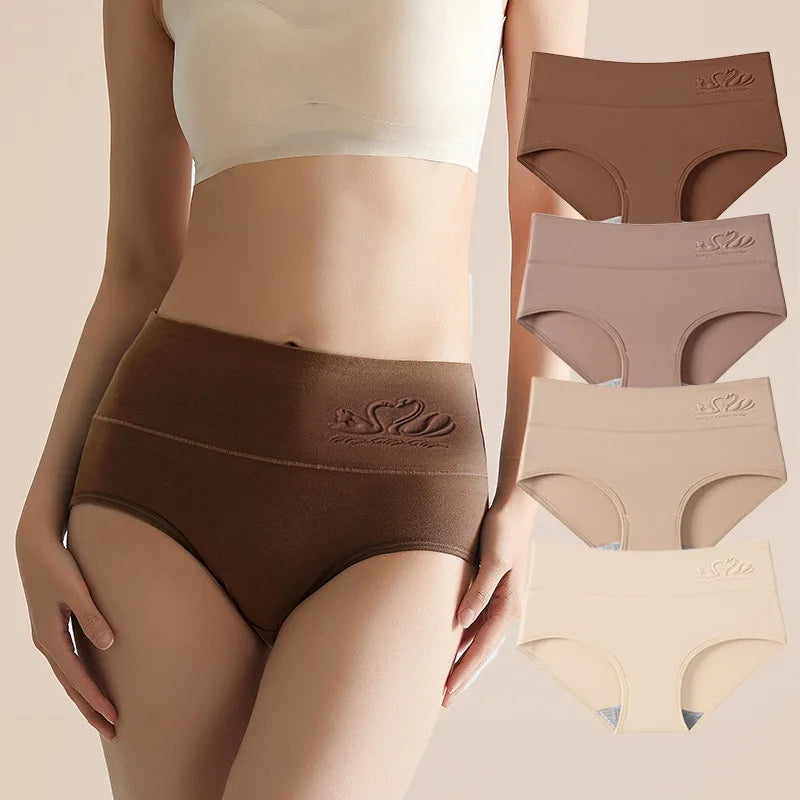 4-Pack High-Waist Body Shaper Panties – Breathable Cotton Plus Size Briefs (M-5XL) Style Heaven