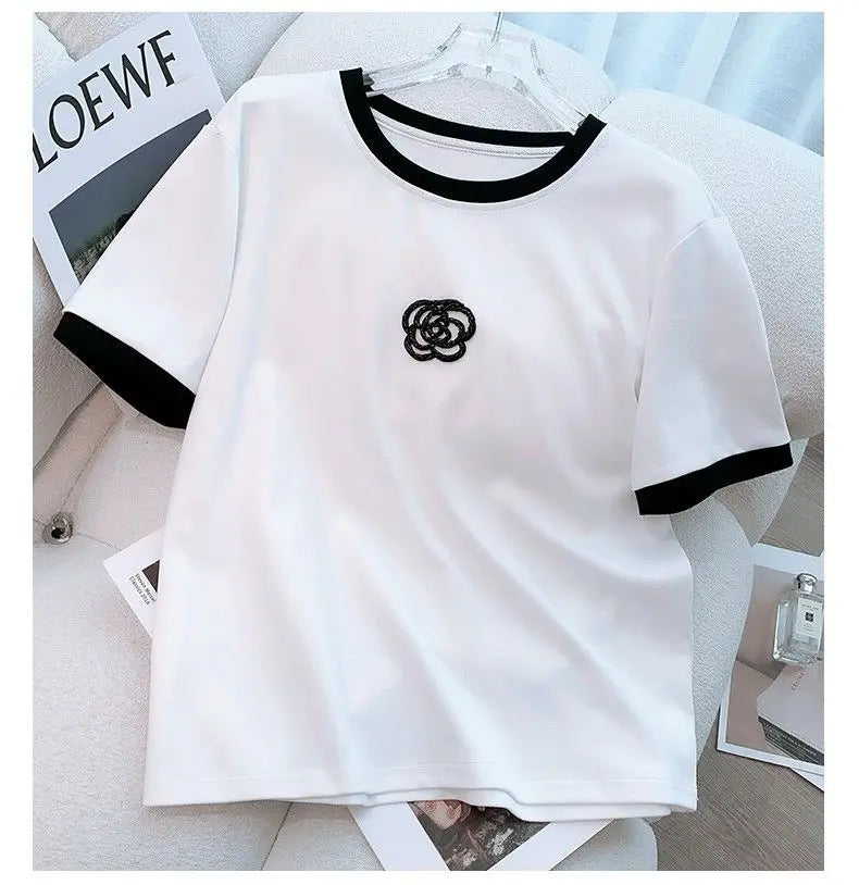 Women's Summer 2-Piece Sporty Chic Set – Short Sleeve Crop Top & Pants Style Heaven