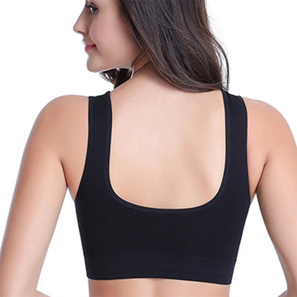 Seamless Camisole Sports Bra – XXL & 3XL | Black Crop Top for Fitness & Yoga Style Heaven